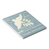 PEACE in vielen Sprachen individuelle Name Noteboo Notizblock (angewinkelt)