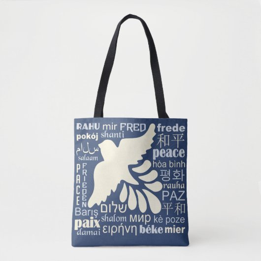 PEACE in vielen Sprachen Tasche (Vorderseite)