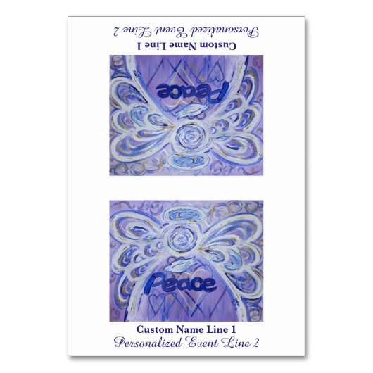 Peace Inspiration Word Engel Table Tent Card Tischnummer (Vorderseite)