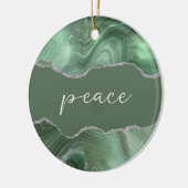 Peace Inspiration Word Sage Silver Agate Keramik Ornament (Links)