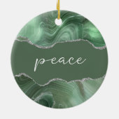 Peace Inspiration Word Sage Silver Agate Keramik Ornament (Hinten)
