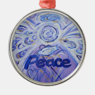 Peace Inspirational Angel Word Ornament Aus Metall