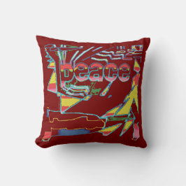 "Peace" Inspirational Burgundy Yellow Southwest  Kissen