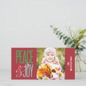 Peace & Joliday Foto Card Feiertagskarte (Stehend Vorderseite)