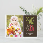 Peace & Joliday Foto Cards Feiertagskarte (Stehend Vorderseite)