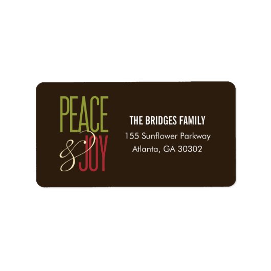 Peace & Joy Address Labels Adressaufkleber (Vorne)