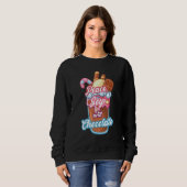 Peace Joy And Chocolates Dunkle Schokolade 1 Sweatshirt (Vorne ganz)