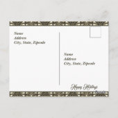 Peace & Joy Brown Weihnachten Postkarte (Rückseite)