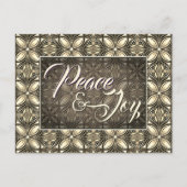Peace & Joy Brown Weihnachten Postkarte (Vorderseite)