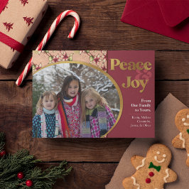 Peace & Joy: Burgund Gold Glitzer Weihnachten