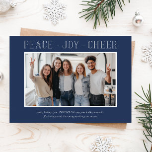Peace Joy Cheer Business Corporate Team Foto Feiertagskarte