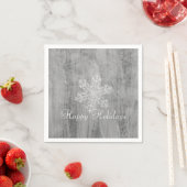 Peace Joy Cheer Silver Snowflake Holiday Party Serviette (Beispiel)