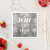 Peace Joy Cheer Silver Snowflake Holiday Party Serviette (Beispiel)