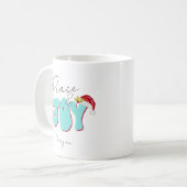 Peace Joy Christmas Pink Red Festive Add Name   Kaffeetasse (Vorderseite Links)