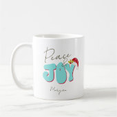 Peace Joy Christmas Pink Red Festive Add Name Kaffeetasse (Links)