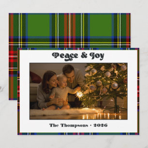 Peace & Joy Classic Grüner Tartan Karo Weihnachten