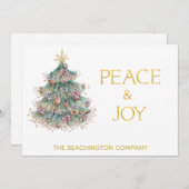 *~* PEACE JOY Corporate Christmas Tree Einfache Ka (Vorne/Hinten)