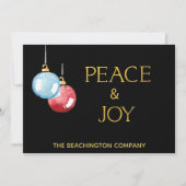 *~* PEACE + JOY Corporate Ornament Holiday Card (Vorderseite)