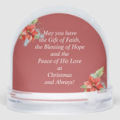 Peace Joy Family Photo Christmas Schneekugeln (Rückseite)