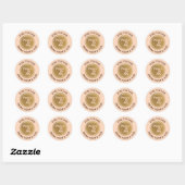 Peace & Joy Gold und Pink Round-Geschenksticker Runder Aufkleber (Blatt)