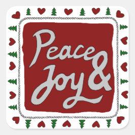 Peace & Joy Hand Briefing Holiday Stickers