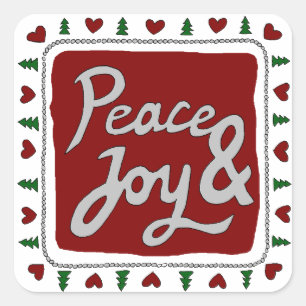Peace & Joy Hand Briefing Holiday Stickers