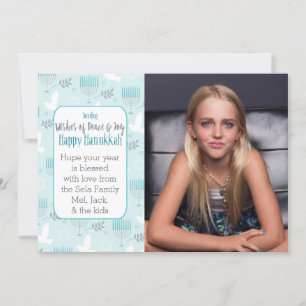 Peace & Joy Hanukkah Custome Card Feiertagskarte