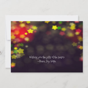 Peace Joy Hope Bokeh Weihnachten