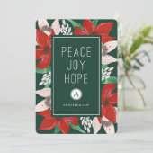 Peace Joy Hope Corporate Holiday Einladung (Stehend Vorderseite)