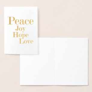 Peace Joy Hope Liebe Folienkarte