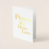 Peace Joy Hope Liebe Folienkarte (Vorderseite)