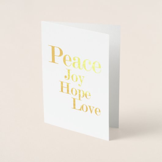 Peace Joy Hope Liebe Folienkarte (Vorderseite)