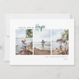 Peace Joy Hope Modernes Script Minimalistisches Fo Feiertagskarte