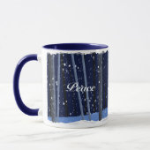 "Peace Joy Liebe" 11 oz Marine Tasse (Links)