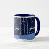 "Peace Joy Liebe" 11 oz Marine Tasse (VorderseiteRechts)