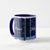 "Peace Joy Liebe" 11 oz Marine Tasse (Vorderseite Links)