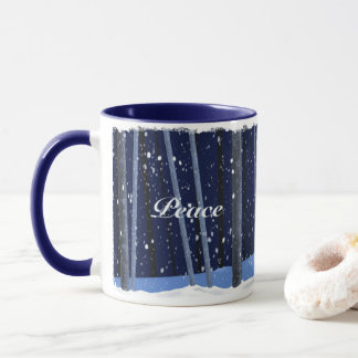 "Peace Joy Liebe" 11 oz Marine Tasse