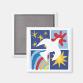 Peace Joy Liebe Dove Magnet (Vorderseite/Rückseite)