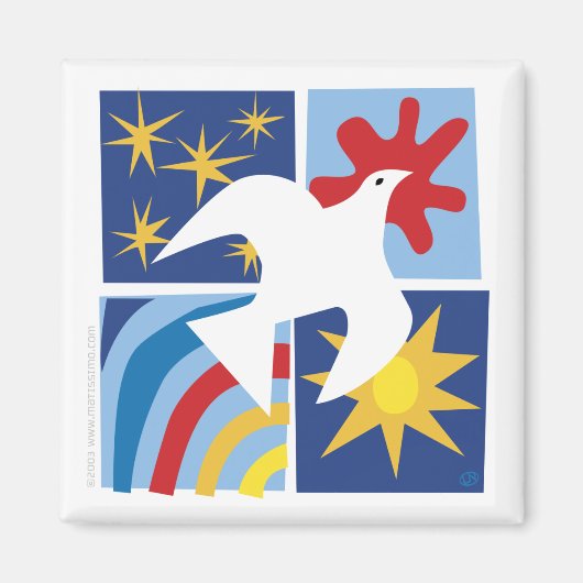 Peace Joy Liebe Dove Magnet (Vorne)