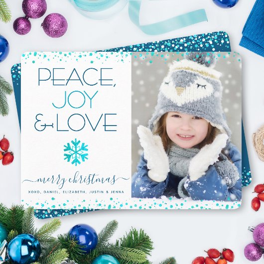 Peace Joy Liebe Foto Snowflake Weihnachten Moderne