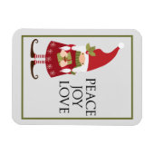 Peace Joy Liebe Girl Gnome Holiday Magnet (Horizontal)