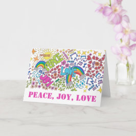 Peace Joy Liebe Hippy Art mit Ihren Worten Karte