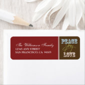 Peace-Joy-Liebe Holiday Address Labels (rot) (Insitu)