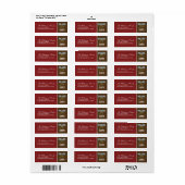 Peace-Joy-Liebe Holiday Address Labels (rot) (Vorne)