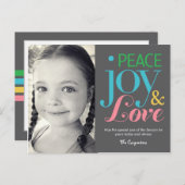 Peace Joy & Liebe Holiday Foto Card Postkarte (Vorne/Hinten)