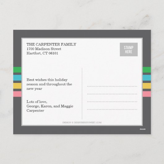 Peace Joy & Liebe Holiday Foto Card Postkarte (Rückseite)