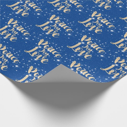 Peace Joy Liebe mit Stars Geschenkpapier (Ecke)