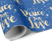 Peace Joy Liebe mit Stars Geschenkpapier (Rolleneckpunkt)