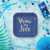 Peace Joy Liebe mit Stars Pappteller (Party)