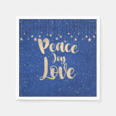 Peace Joy Liebe mit Stars Serviette (Vorderseite)